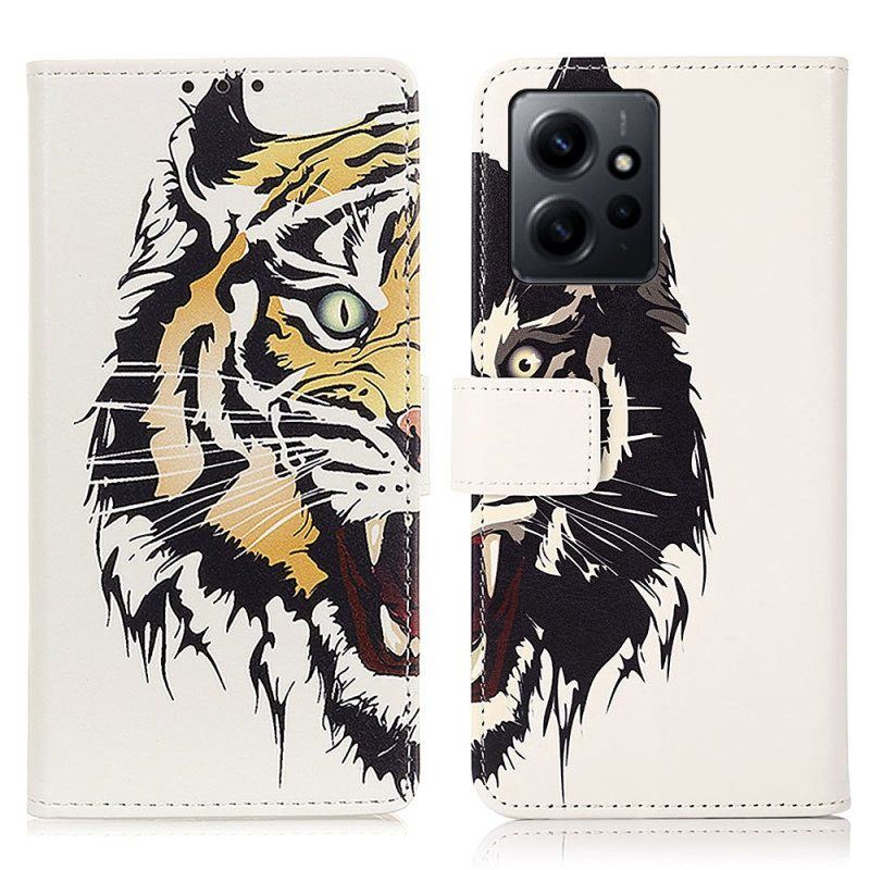 Lederhüllen Für Xiaomi Redmi Note 12 4G Wilder Tiger