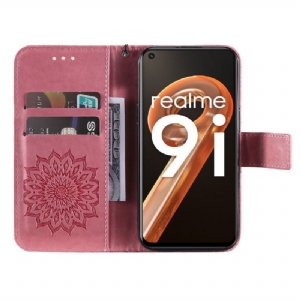 Lederhüllen Für Realme 9i Mit Kordel Sonnenblume