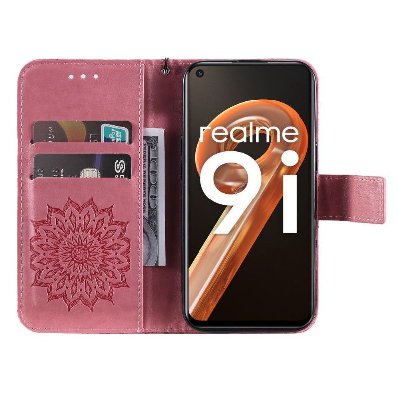 Lederhüllen Für Realme 9i Mit Kordel Sonnenblume