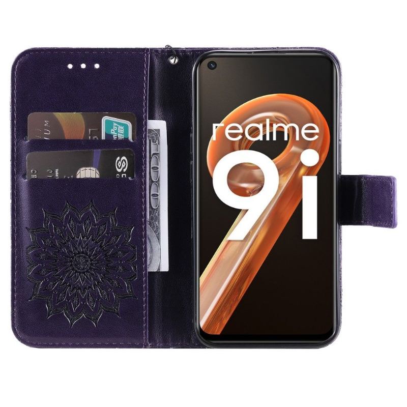 Lederhüllen Für Realme 9i Mit Kordel Sonnenblume