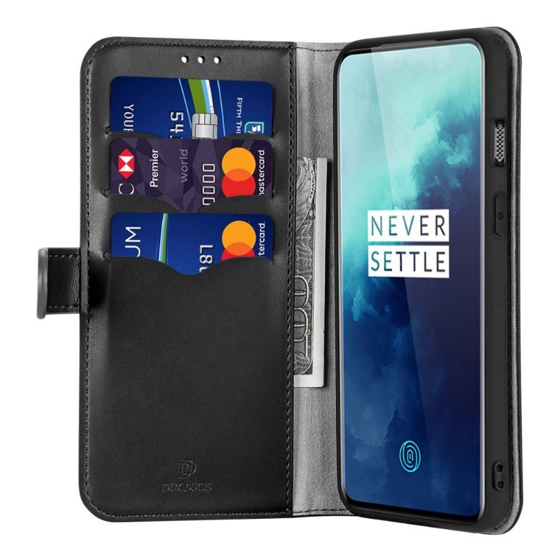 Flip Case Für OnePlus 7T Pro Kado Serie Schwarzes Kunstleder