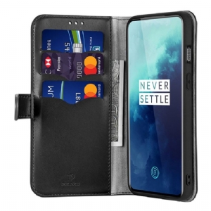 Flip Case Für OnePlus 7T Pro Kado Serie Schwarzes Kunstleder