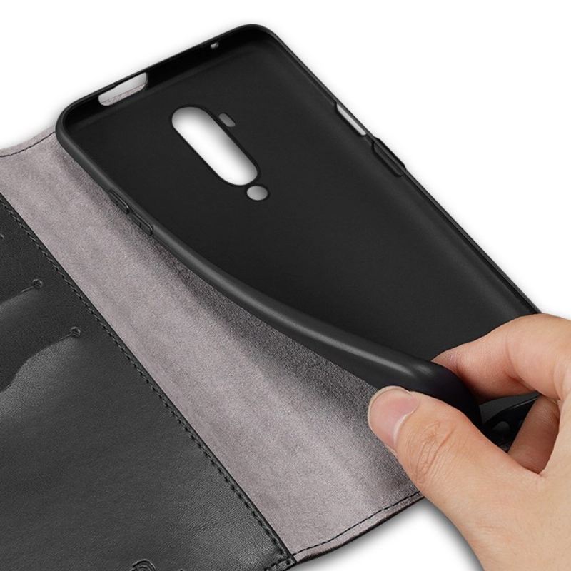 Flip Case Für OnePlus 7T Pro Kado Serie Schwarzes Kunstleder