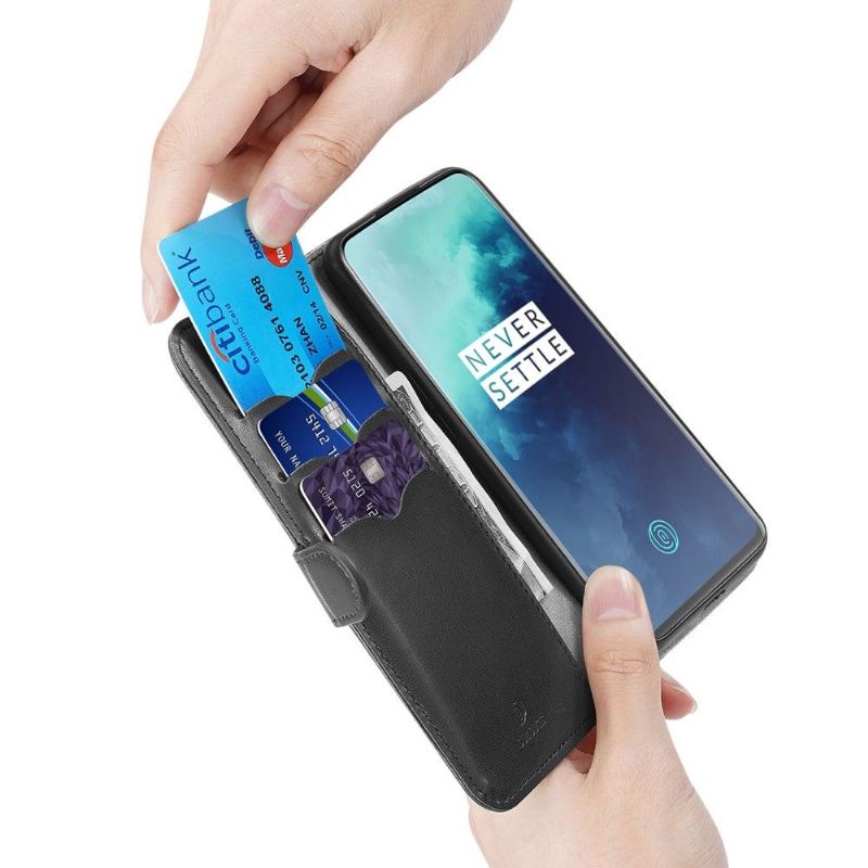 Flip Case Für OnePlus 7T Pro Kado Serie Schwarzes Kunstleder