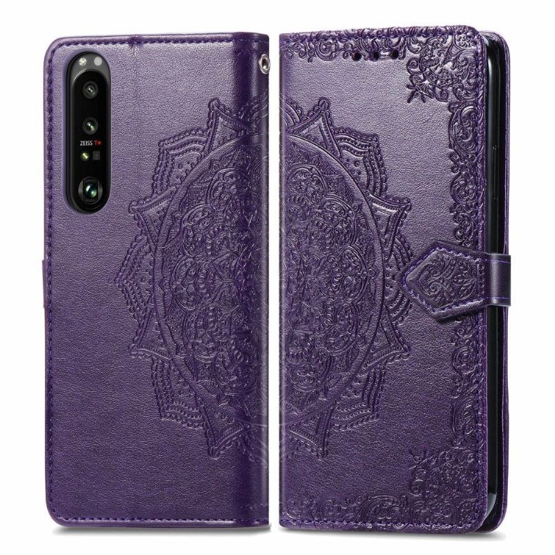 Flip Case Für Sony Xperia 1 III Relief-mandala