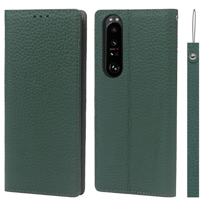 Lederhüllen Für Sony Xperia 1 III Genarbtes Leder Mit Riemen