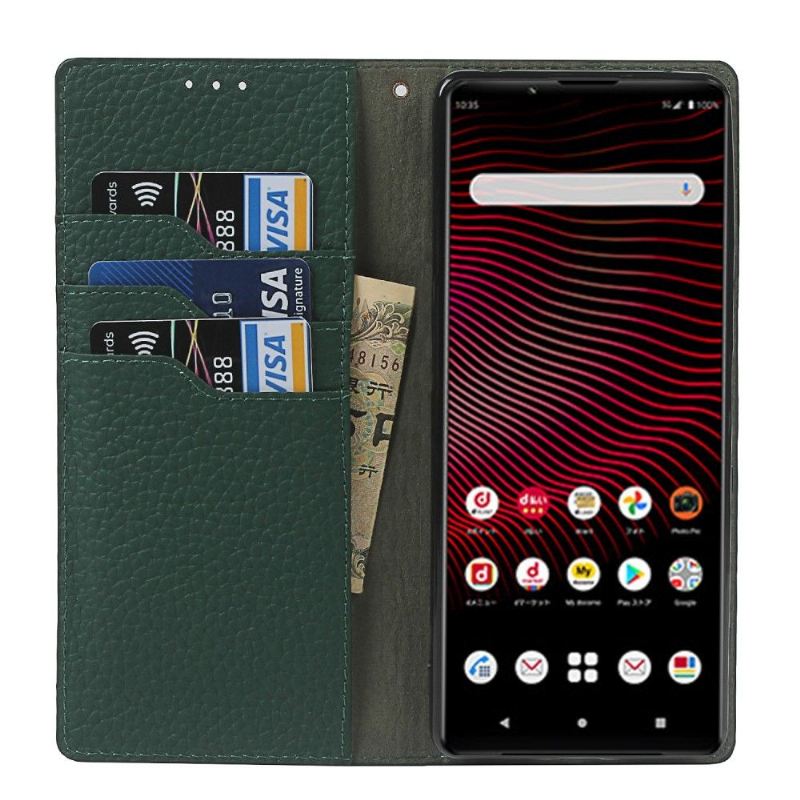 Lederhüllen Für Sony Xperia 1 III Genarbtes Leder Mit Riemen