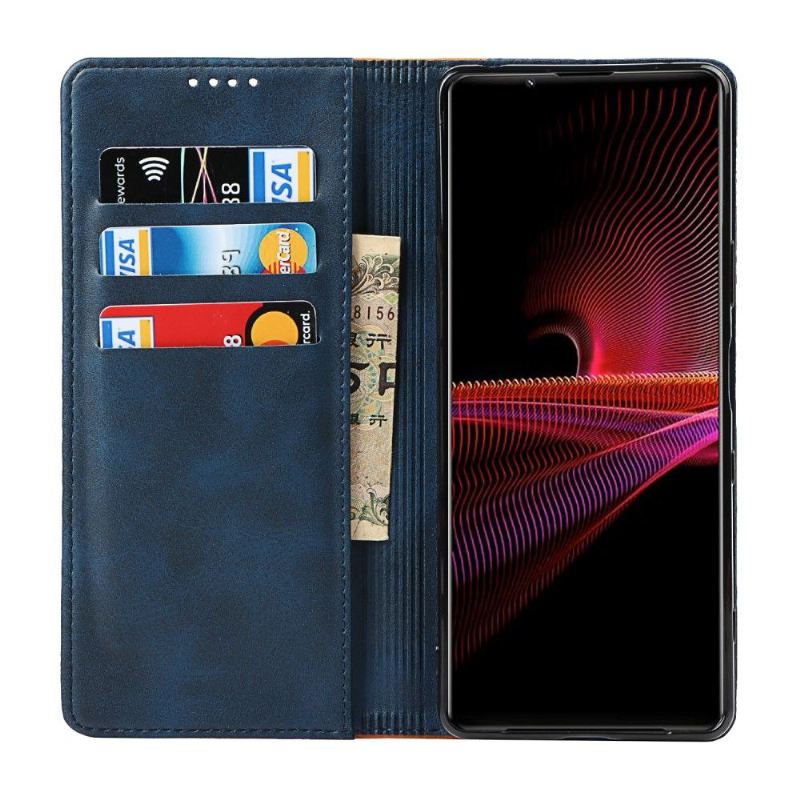 Lederhüllen Für Sony Xperia 1 III Lisa Zweifarbiges Kunstleder