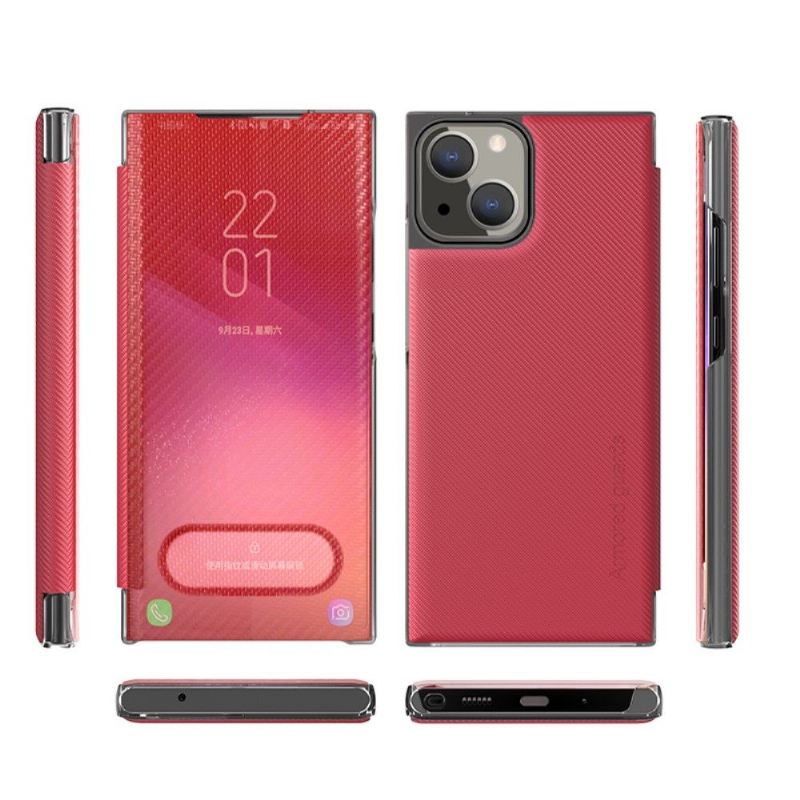 Handyhülle Für Samsung Galaxy M12 Schutzhülle Flip Case Kohlefaser