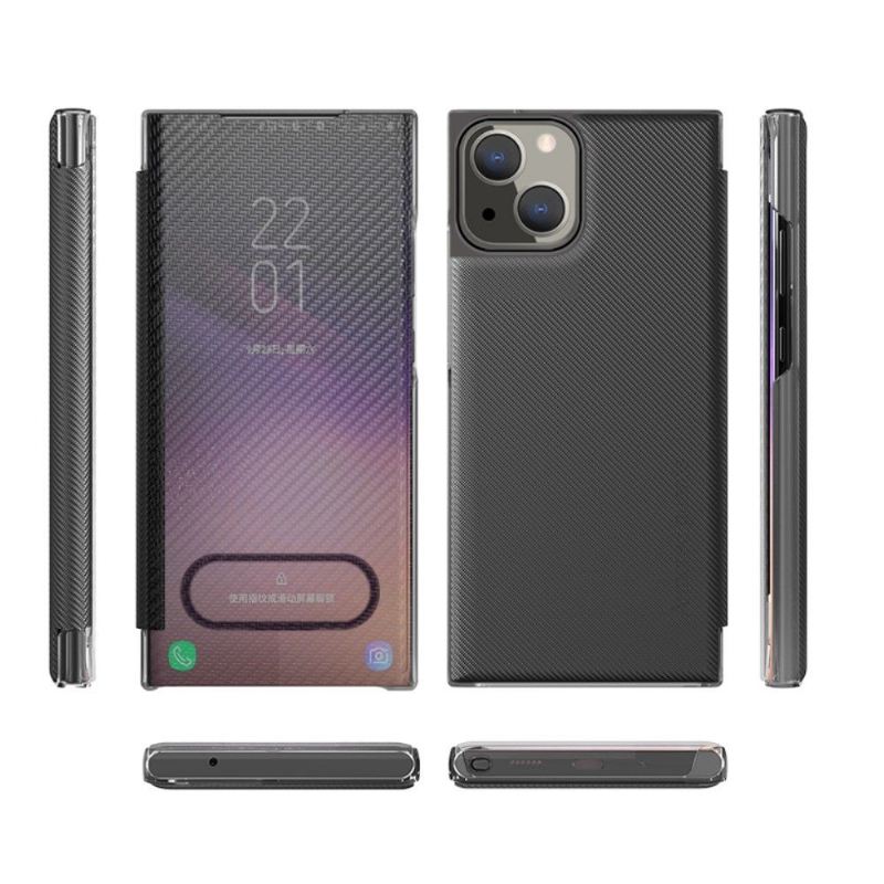 Handyhülle Für Samsung Galaxy M12 Schutzhülle Flip Case Kohlefaser