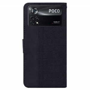 Case Für Poco X4 Pro 5G Flip Case Folio-streifen Aus Kunstleder