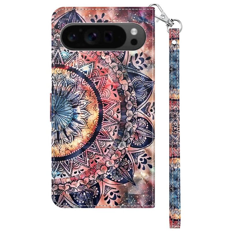 Lederhüllen Google Pixel 9 Buntes Mandala Mit Riemen