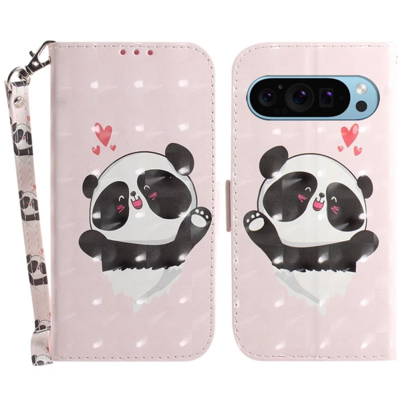 Lederhüllen Google Pixel 9 Panda Love Mit Riemen