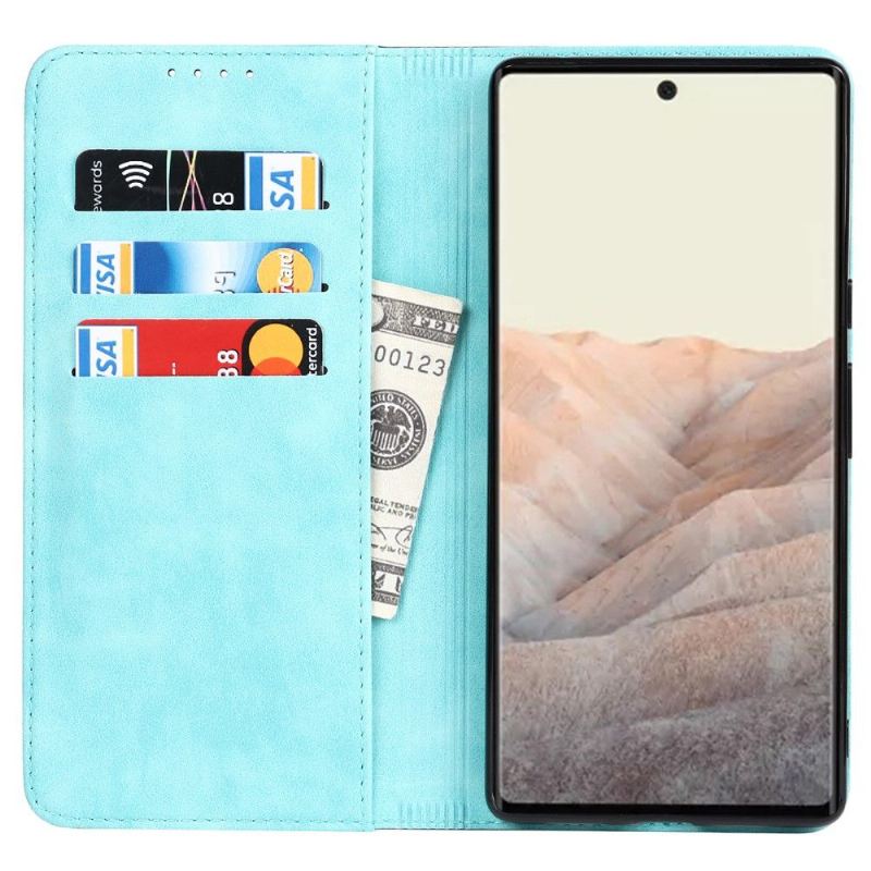 Flip Case Für Google Pixel 6 Flip Case Klappkartenhalter Zweifarbig