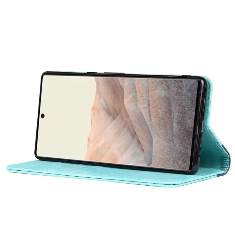 Flip Case Für Google Pixel 6 Flip Case Klappkartenhalter Zweifarbig