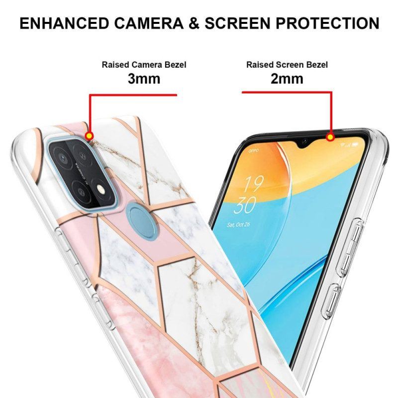 Handyhülle Für Oppo A15 Auffälliger Geometrischer Marmor