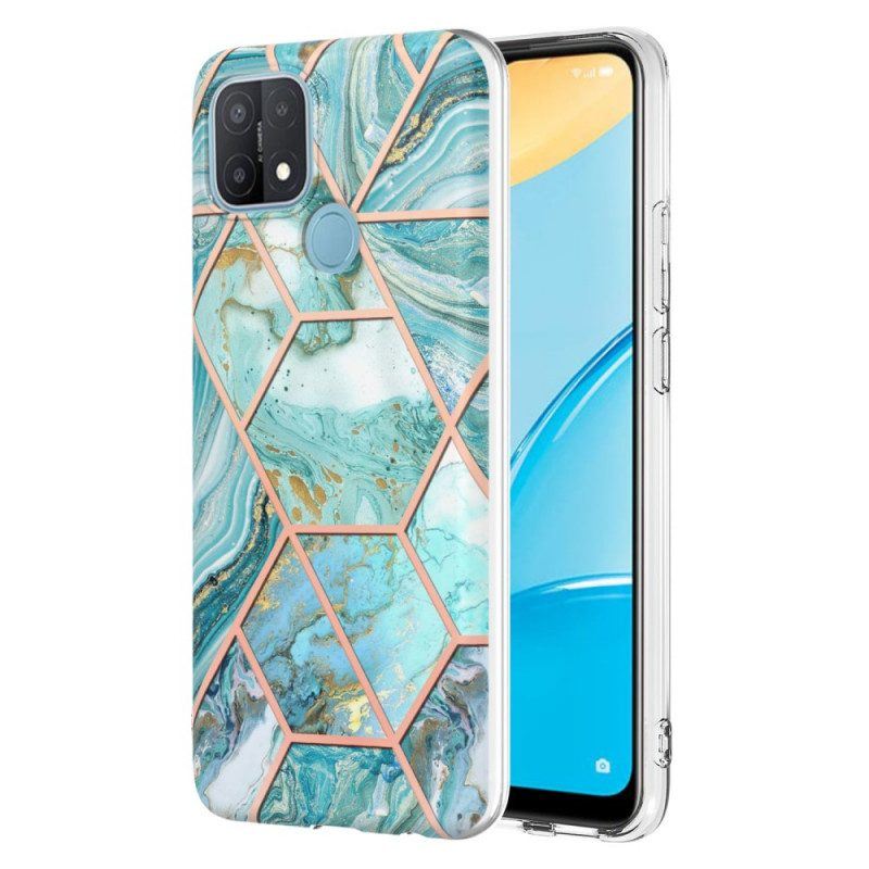 Handyhülle Für Oppo A15 Auffälliger Geometrischer Marmor