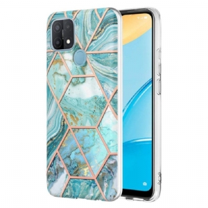 Handyhülle Für Oppo A15 Auffälliger Geometrischer Marmor