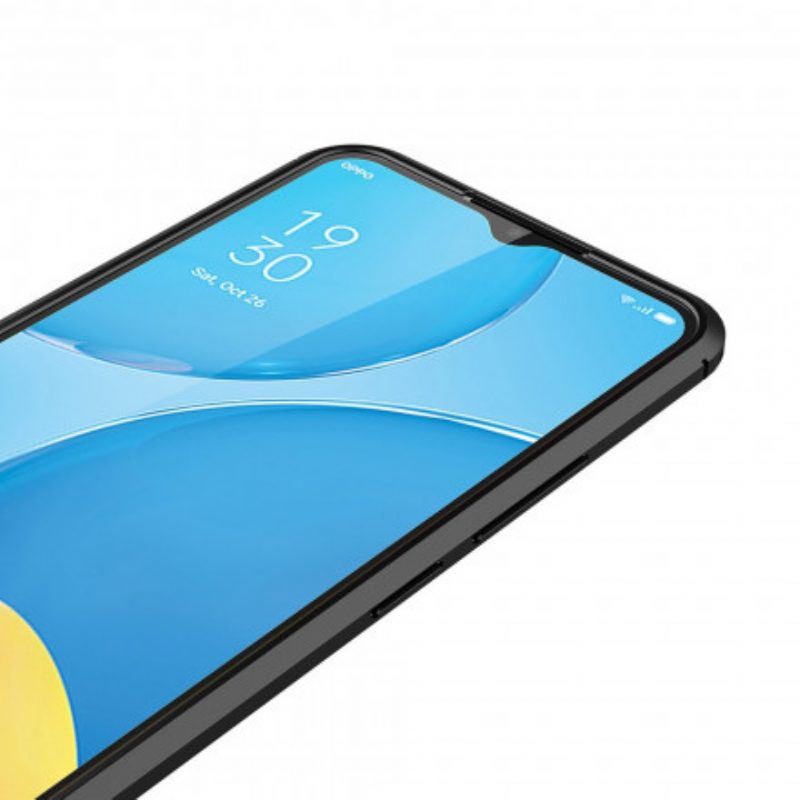 Handyhülle Für Oppo A15 Litschi-doppellinie In Lederoptik