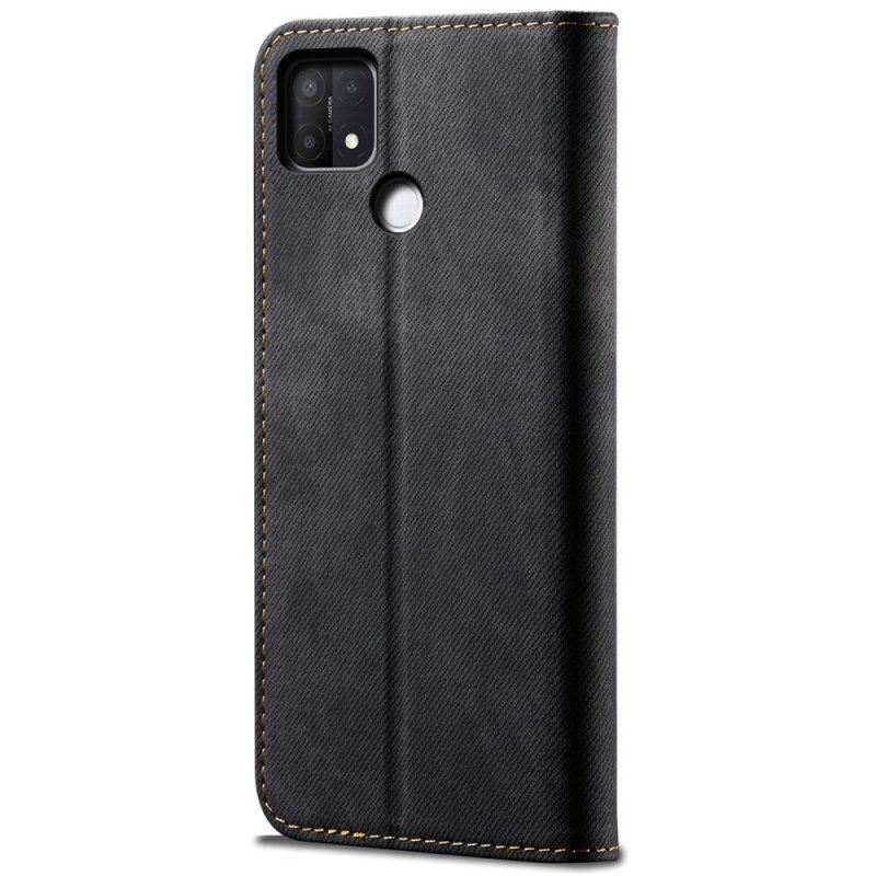 Schutzhülle Für Oppo A15 Flip Case Denim-stoff