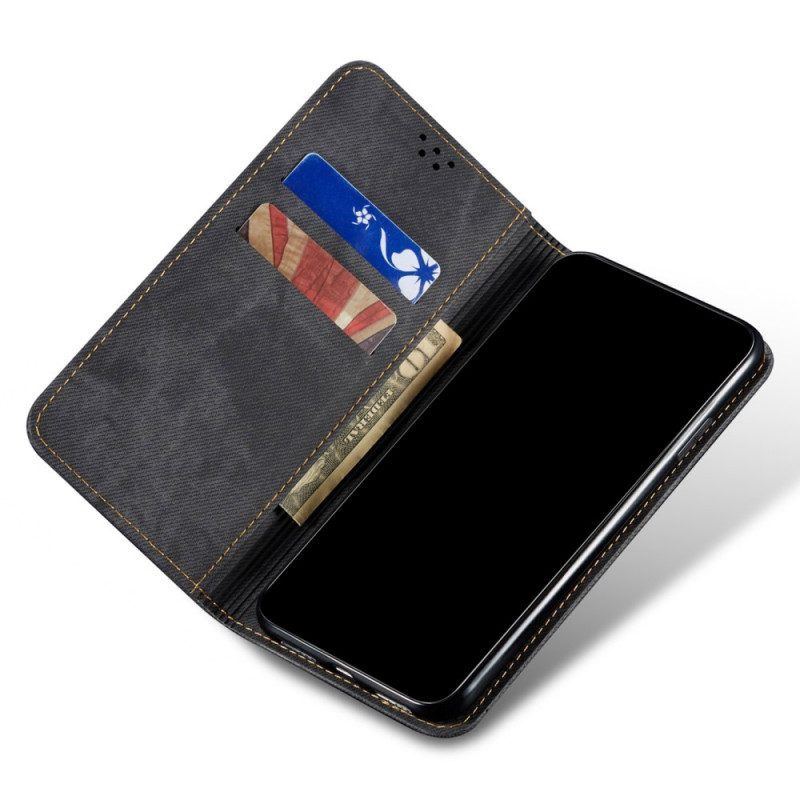 Schutzhülle Für Oppo A15 Flip Case Denim-stoff