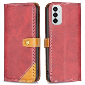 Flip Case Für Samsung Galaxy M23 5G Binfen Series-8 Freiliegende Nähte