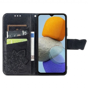 Flip Case Für Samsung Galaxy M23 5G Reliefschmetterling