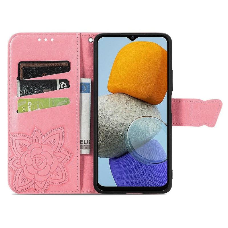 Flip Case Für Samsung Galaxy M23 5G Reliefschmetterling