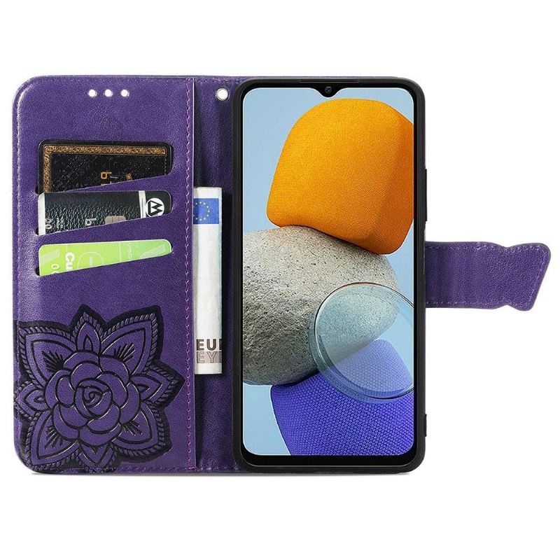 Flip Case Für Samsung Galaxy M23 5G Reliefschmetterling