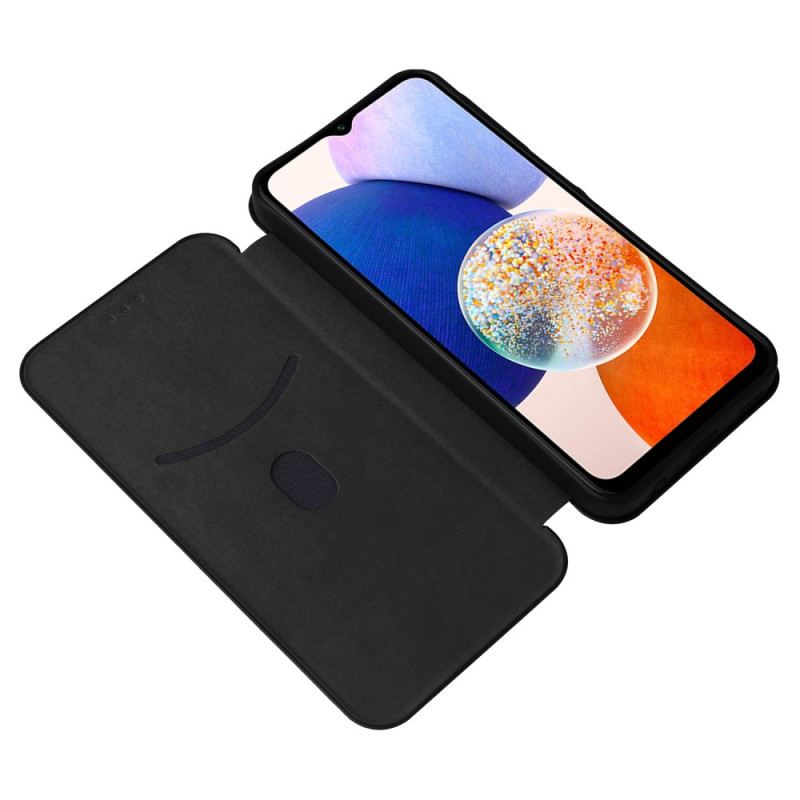 Flip Case Für Samsung Galaxy A15 Klassische Kohlefaser