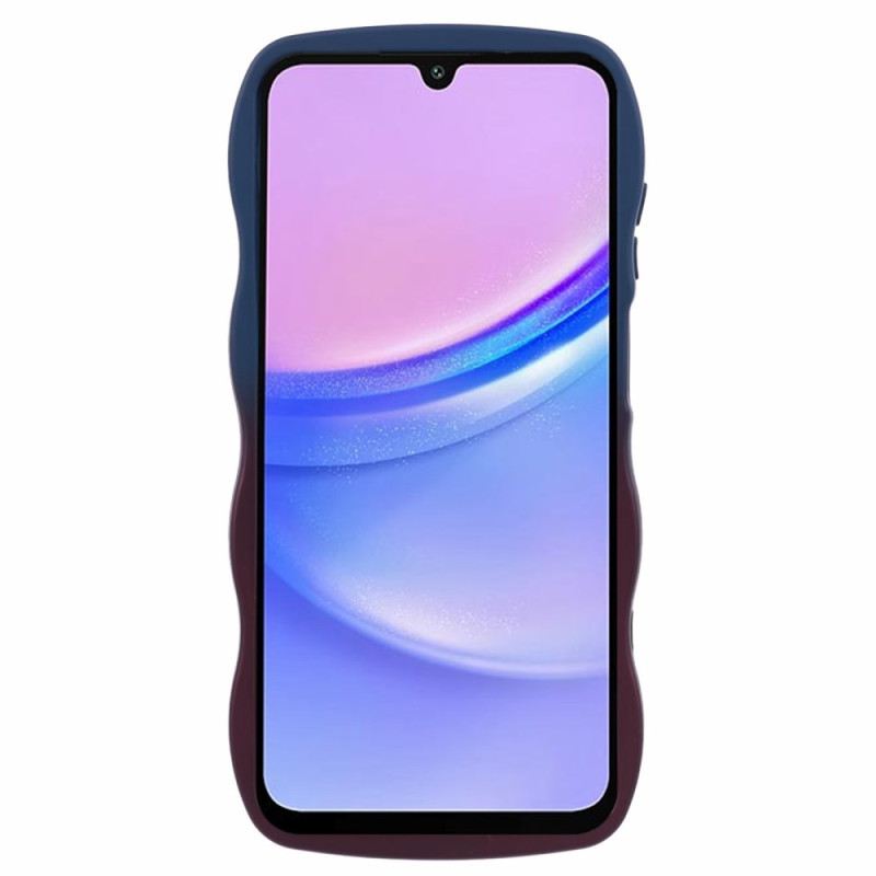 Hülle Für Samsung Galaxy A15 Zweifarbiges Gewelltes Silikon