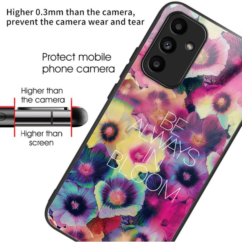 Hülle Samsung Galaxy A15 Bunte Blumen Aus Gehärtetem Glas