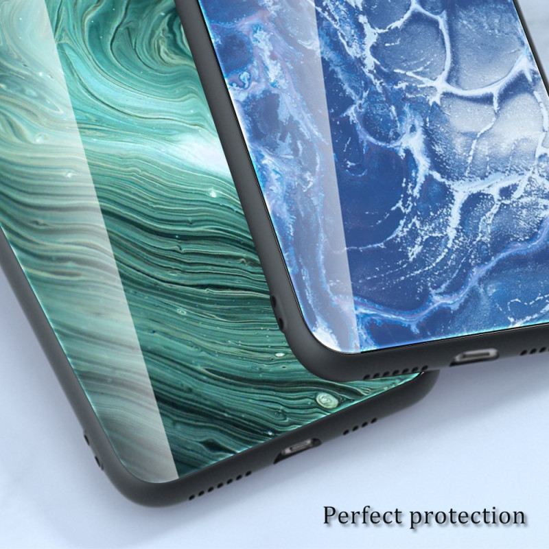 Hülle Samsung Galaxy A15 Gehärtetes Glas Im Marmorstil