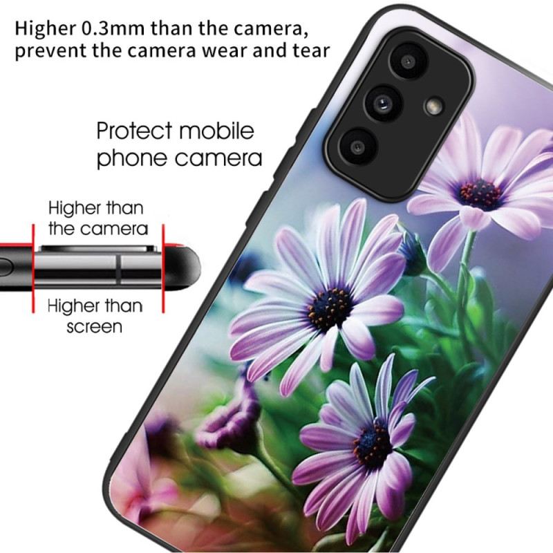 Hülle Samsung Galaxy A15 Handyhülle Chrysanthemen Aus Gehärtetem Glas