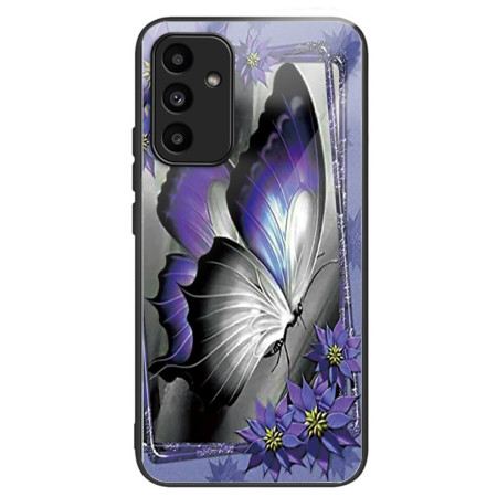 Hülle Samsung Galaxy A15 Lila Schmetterlings-hartglas