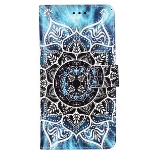 Lederhüllen Für Samsung Galaxy A15 Blumenmandala Mit Riemen