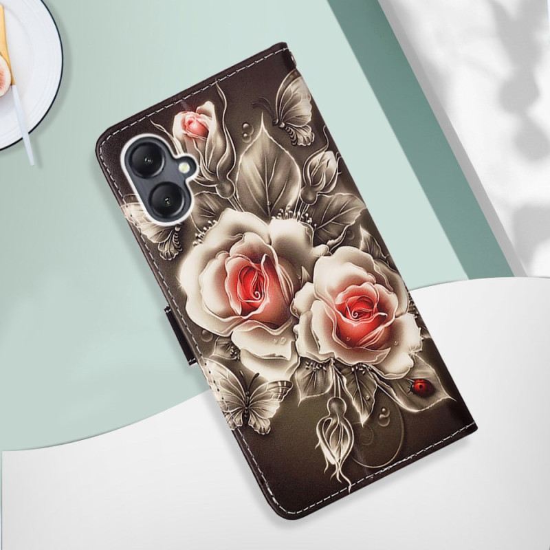 Lederhüllen Samsung Galaxy A15 Riemenrosen