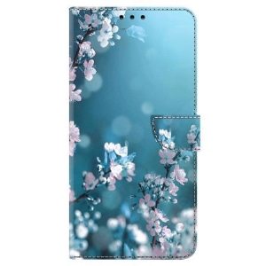 Lederhüllen Samsung Galaxy A15 Weiße Blumen