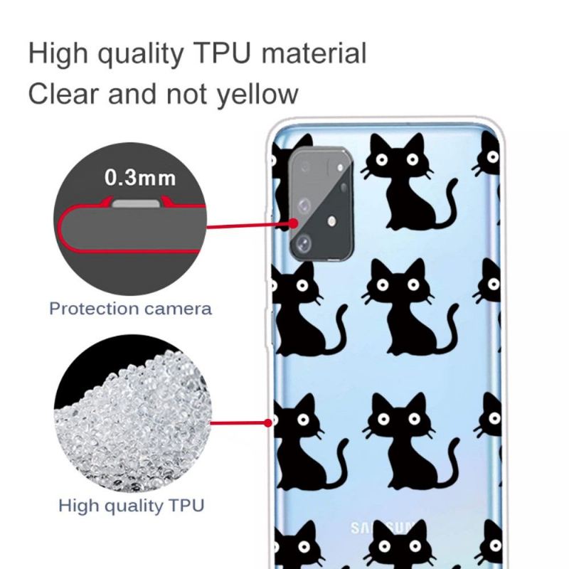 Handyhülle Für Samsung Galaxy S10 Lite Transparente Schwarze Katzen