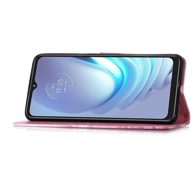 Lederhüllen Für Motorola Moto G50 Rosa Blume