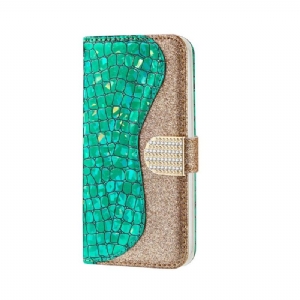 Case Für Samsung Galaxy A70 Glamour Croc-effekt