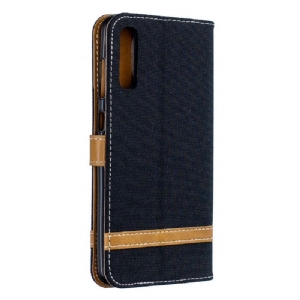 Case Für Samsung Galaxy A70 Stoffbezug Mit Trageriemen