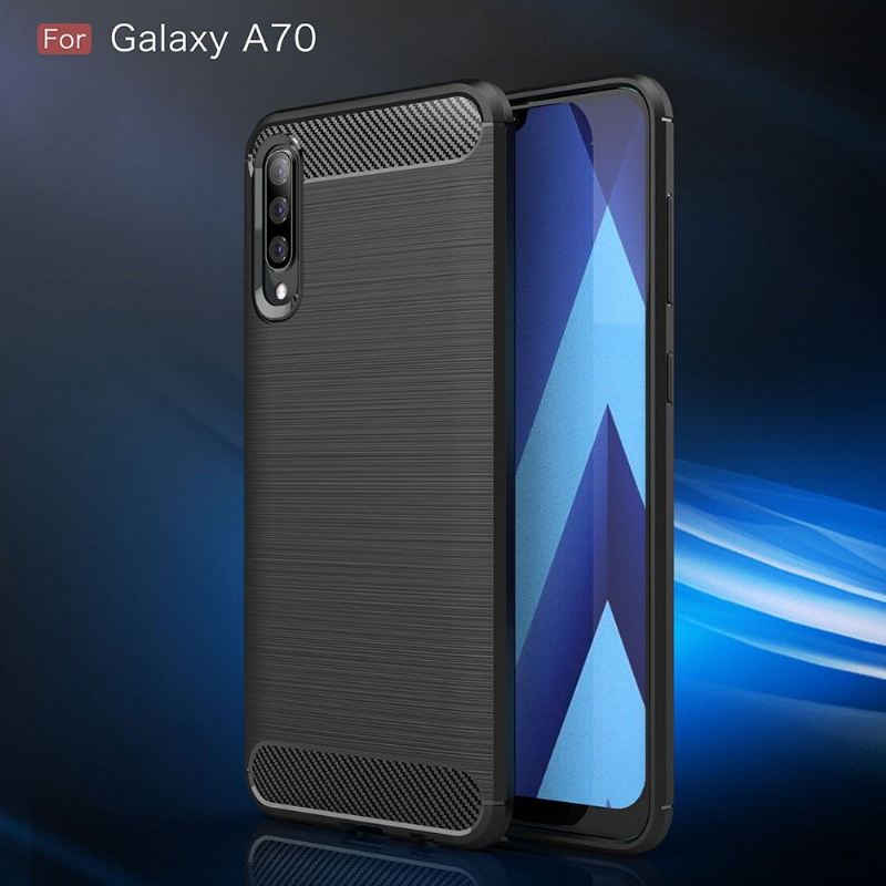 Handyhülle Für Samsung Galaxy A70 Karbongebürstetes Gel