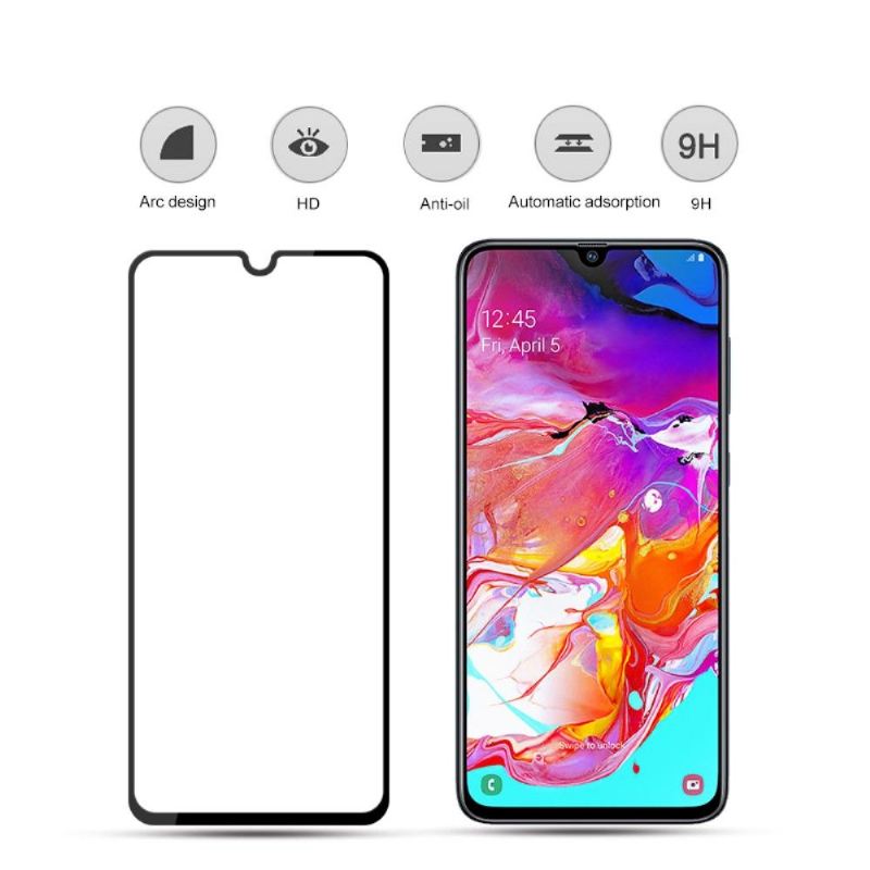 Handyhülle Für Samsung Galaxy A70 Schutzhülle Displayschutzfolie Aus Gehärtetem Glas In Voller Größe – Schwarz