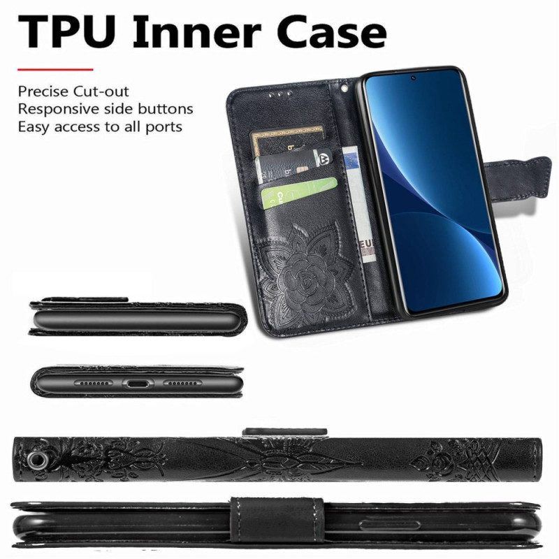 Flip Case Für Xiaomi 12T / 12T Pro Barocker Schmetterling