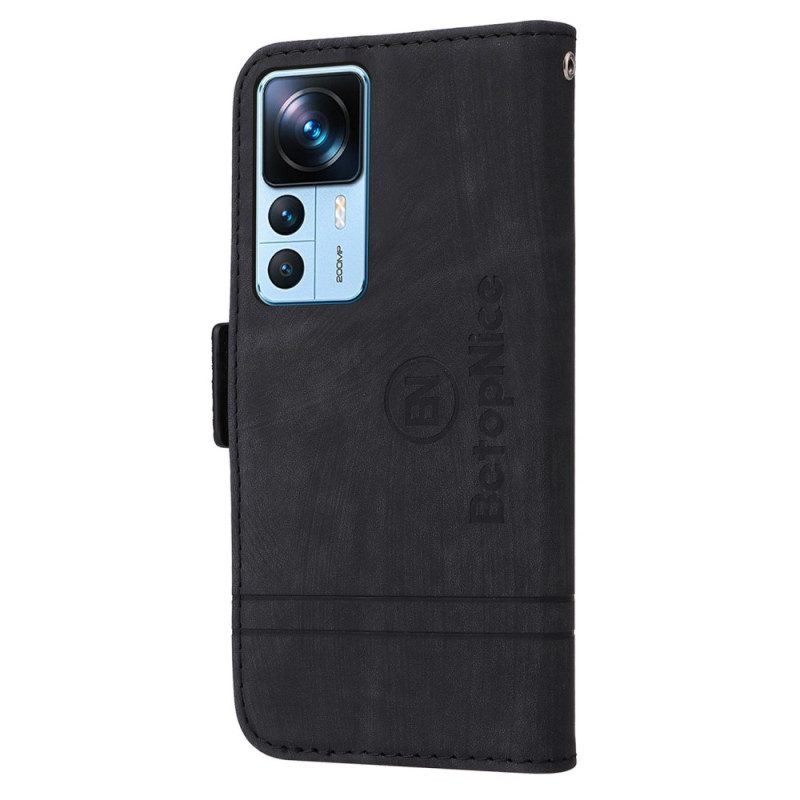 Flip Case Für Xiaomi 12T / 12T Pro Betopnice Kartenhalter Vorne