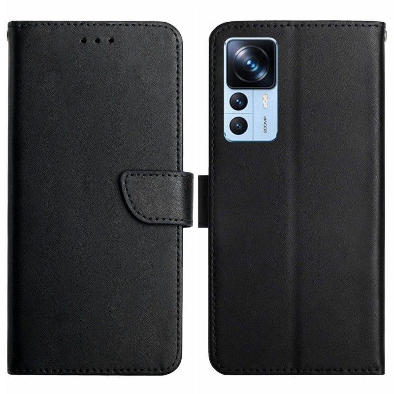 Flip Case Für Xiaomi 12T / 12T Pro Echtes Nappaleder