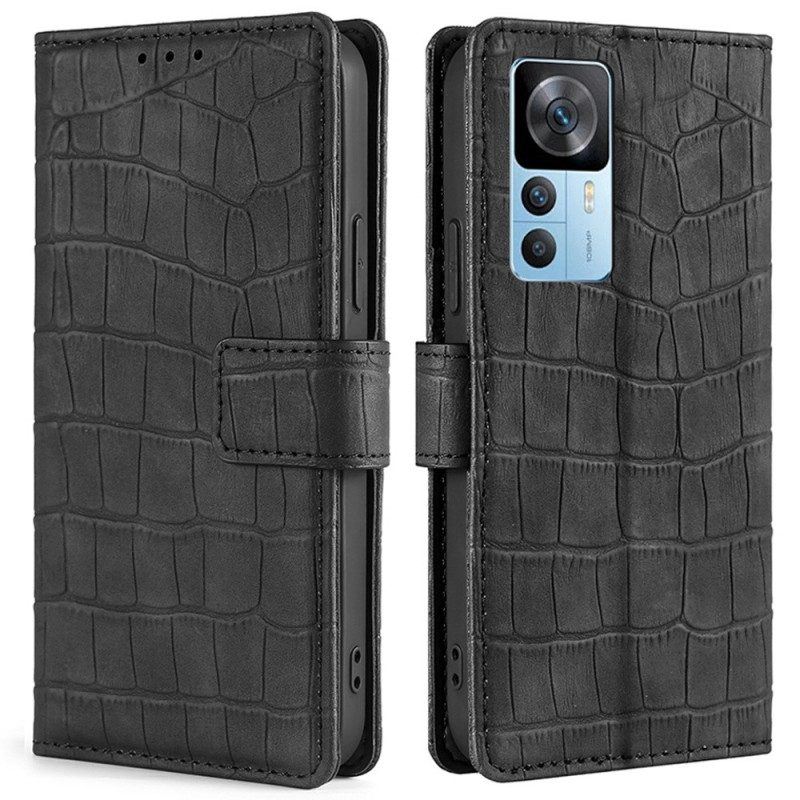 Flip Case Für Xiaomi 12T / 12T Pro Hautberührungskrokodil