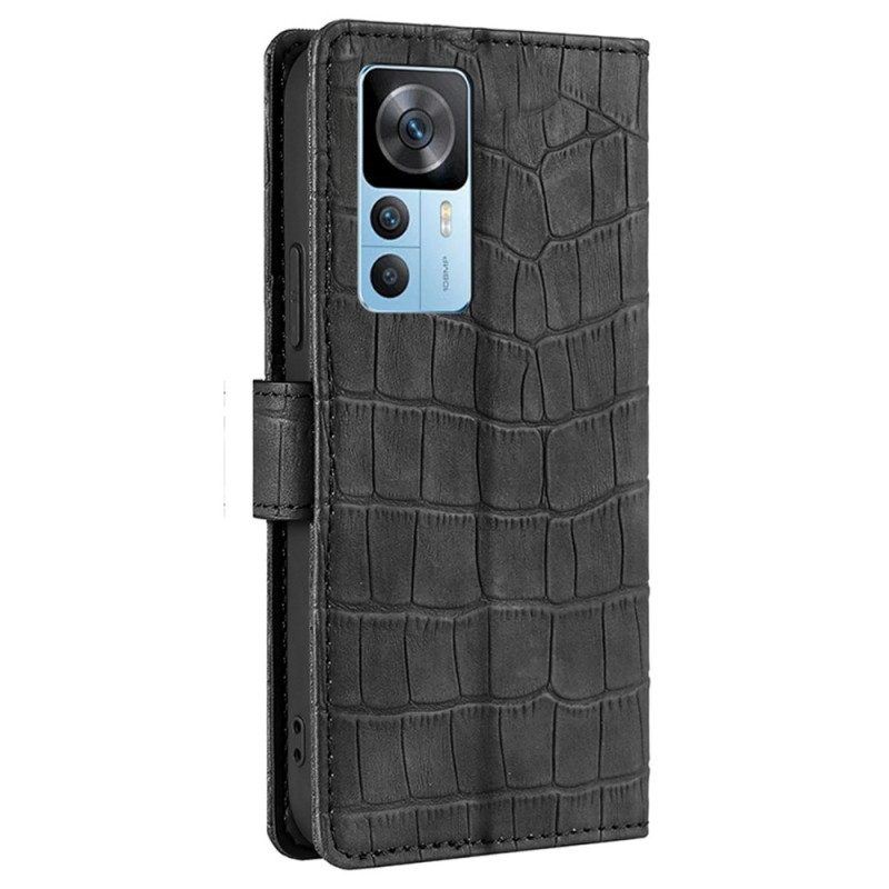 Flip Case Für Xiaomi 12T / 12T Pro Hautberührungskrokodil