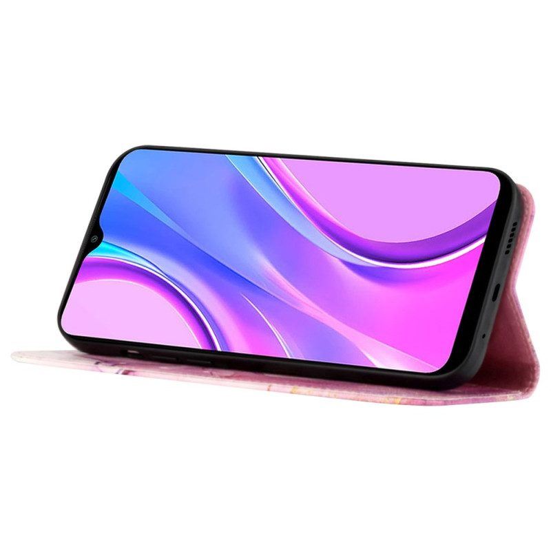 Flip Case Für Xiaomi 12T / 12T Pro Mit Kordel Streifenmarmor